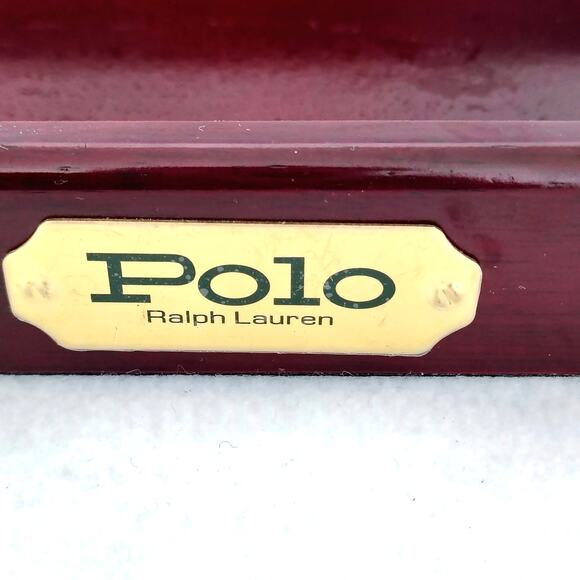 Polo Ralph Lauren Wooden Valet Tray Watch Jewelry Trinket Display Organizer VTG - Picture 7 of 7